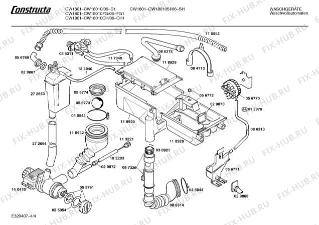 Схема №1 CW18010CH CW1801 с изображением Панель для стиралки Bosch 00273992