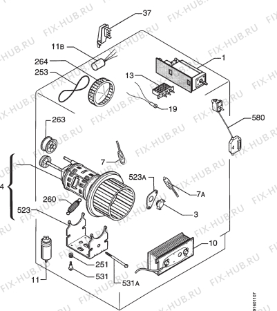 Взрыв-схема комплектующей Privileg 030893 2 - Схема узла Electrical equipment 268