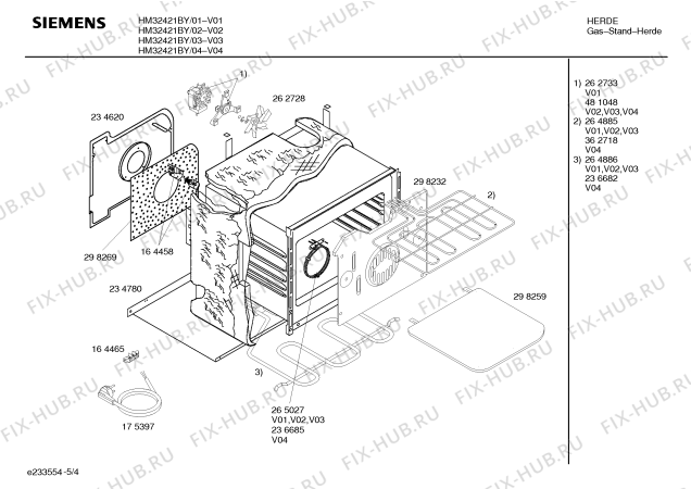 Взрыв-схема плиты (духовки) Siemens HM32421BY Siemens - Схема узла 04