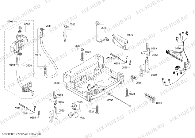Взрыв-схема посудомоечной машины Bosch SMV40D90EU Silence - Схема узла 05