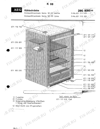 Схема №2 SANTO 181 ED с изображением Запчасть для холодильника Aeg 8996711269309