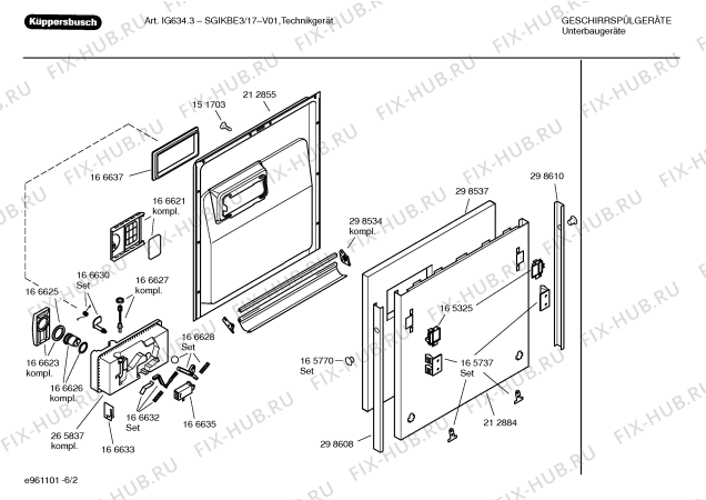 Взрыв-схема посудомоечной машины Kueppersbusch SGIKBE3 IG634.3 - Схема узла 02