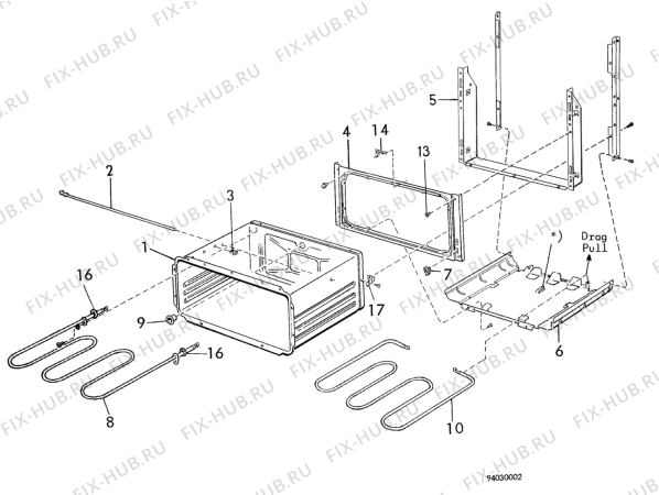 Взрыв-схема посудомоечной машины Husqvarna Electrolux QC604F - Схема узла H10 Oven Cavity (small)