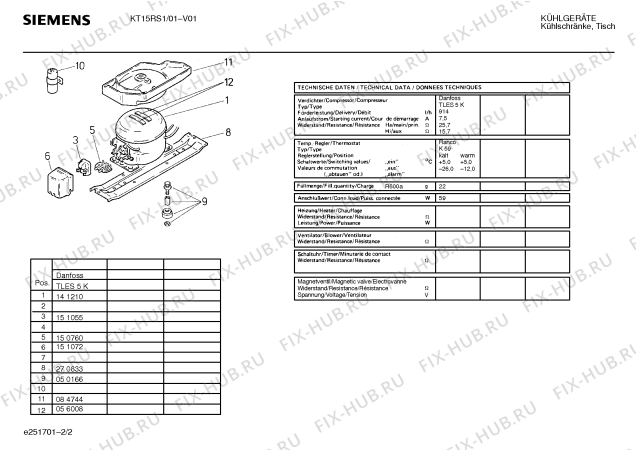 Взрыв-схема холодильника Siemens KT15RS1 - Схема узла 02