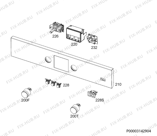 Взрыв-схема плиты (духовки) Zanussi ZOP37903XU - Схема узла Command panel 037