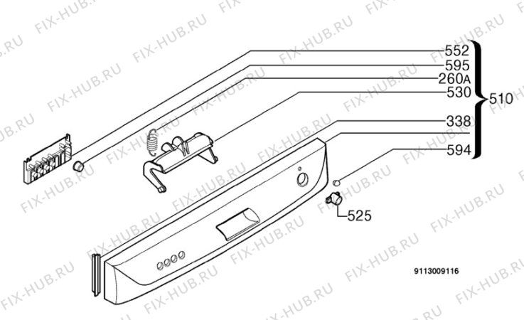 Взрыв-схема посудомоечной машины Electrolux ESF6521 - Схема узла Command panel 037