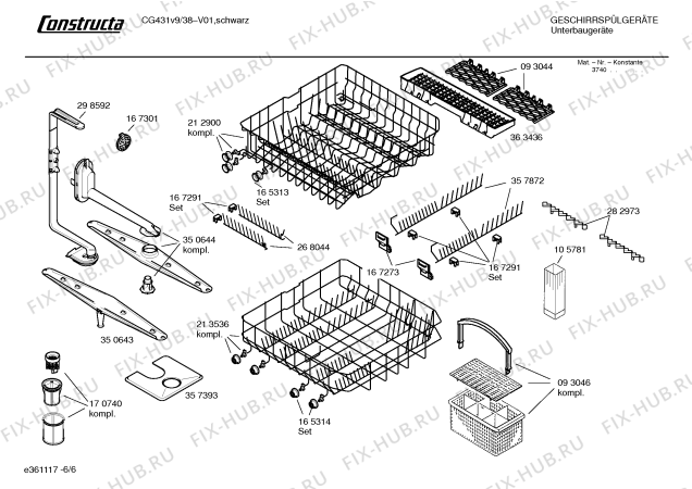 Взрыв-схема посудомоечной машины Constructa CG431V9 - Схема узла 06