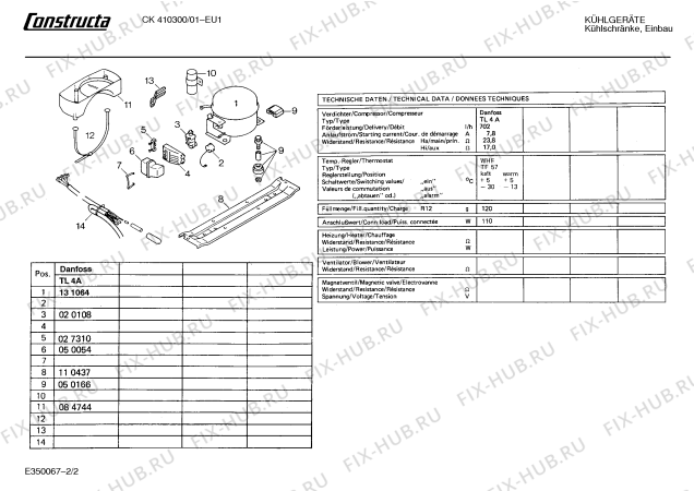 Взрыв-схема холодильника Constructa CK410300 - Схема узла 02