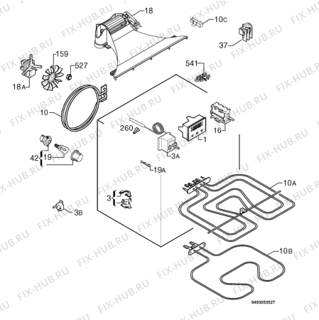 Взрыв-схема плиты (духовки) Electrolux EOB53004X - Схема узла Electrical equipment 268