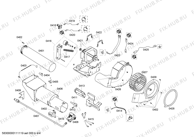 Взрыв-схема сушильной машины Bosch WTMC3510UC Nexxt LP Gas - Схема узла 04