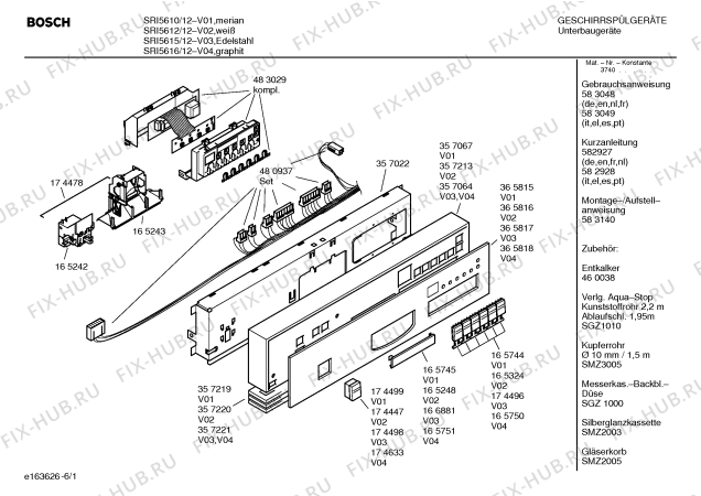Схема №2 SRI5610 с изображением Вкладыш в панель для электропосудомоечной машины Bosch 00365815