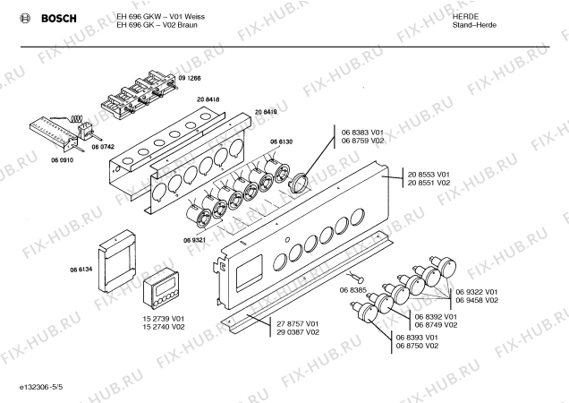 Схема №1 HS4102 с изображением Крышка кнопки для электропечи Bosch 00067886