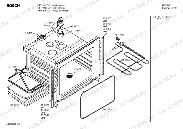 Взрыв-схема плиты (духовки) Bosch HEN212D - Схема узла 03