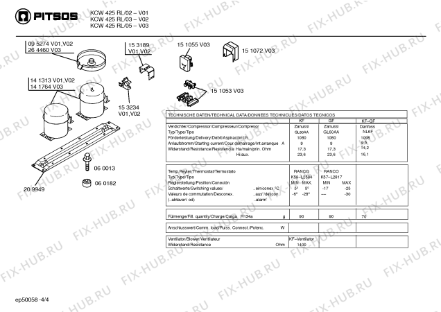 Схема №2 KGS4230 с изображением Компрессор для холодильника Bosch 00141313