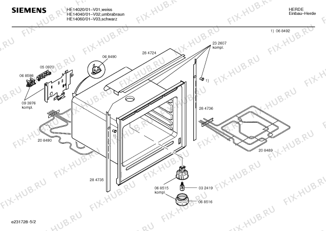 Схема №2 HE14020 с изображением Панель для плиты (духовки) Siemens 00284734