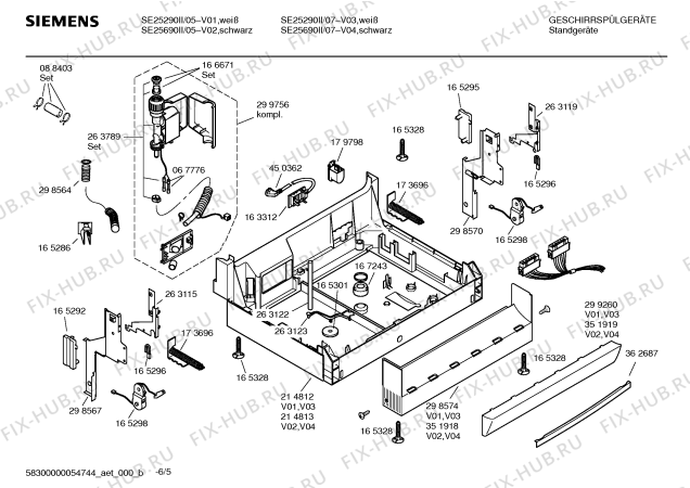 Схема №4 SE25690II PlusSense с изображением Столешница для посудомойки Siemens 00214021