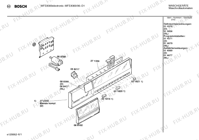 Схема №2 WFE8300 WFE8300 ELECTRONIC с изображением Ручка для стиралки Bosch 00088102