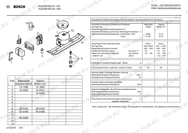 Взрыв-схема холодильника Bosch KGS3870IE - Схема узла 03