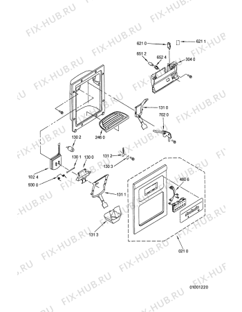 Взрыв-схема холодильника Whirlpool ARZ 730/W/UK - Схема узла