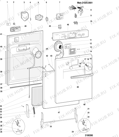 Взрыв-схема посудомоечной машины Ariston LVO68DUOIXUK (F028285) - Схема узла