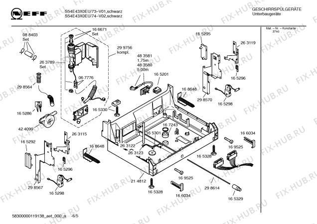Схема №2 S54E43X0EU с изображением Инструкция по эксплуатации для посудомойки Bosch 00692795
