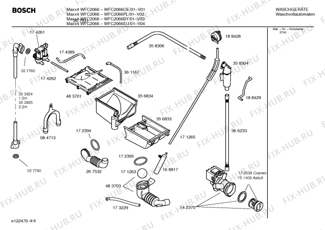 Схема №1 WFC2066BY Maxx4 WFC2066 с изображением Инструкция по установке и эксплуатации для стиральной машины Bosch 00586938
