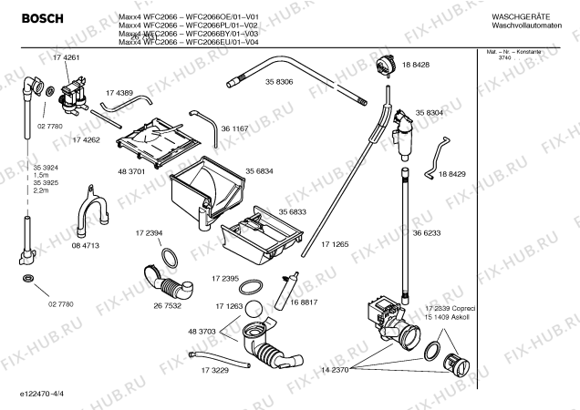 Схема №1 WFC2066OE Maxx4 WFC2066 с изображением Инструкция по установке и эксплуатации для стиралки Bosch 00586882