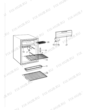 Взрыв-схема холодильника Electrolux ETN1003 - Схема узла Internal parts