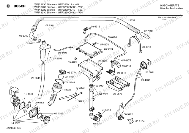 Схема №4 WFP3230SN WFP3230 Silence с изображением Инструкция по эксплуатации для стиральной машины Bosch 00520441