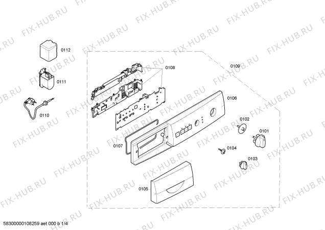 Схема №1 WFC40900TI Maxx WFC40900 с изображением Панель управления для стиралки Bosch 00444494