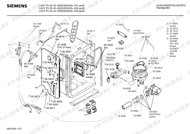 Схема №2 SR25303 с изображением Панель для посудомоечной машины Siemens 00285253