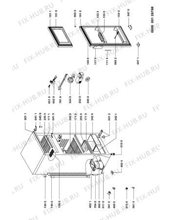 Схема №1 ARL 398/G с изображением Часть корпуса для холодильника Whirlpool 481944269109