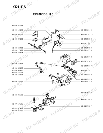 Взрыв-схема кофеварки (кофемашины) Krups XP9000DE/1L0 - Схема узла 4P002873.2P7