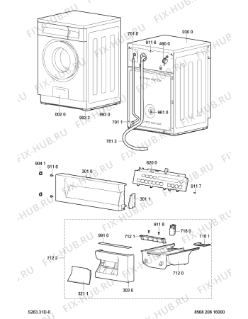Схема №1 WA 5065 с изображением Порошкоприемник (дозатор) для стиральной машины Whirlpool 481241868358