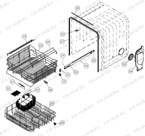 Взрыв-схема посудомоечной машины Gorenje DM 15 Charmant SF   -White Bi (900000988, DW20.1) - Схема узла 02