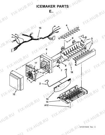 Схема №3 5MFX257AA с изображением Запчасть для холодильной камеры Whirlpool 482000012488