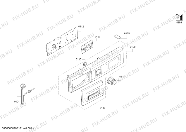 Схема №3 WUQ28468GR с изображением Индикатор для стиралки Bosch 12019692