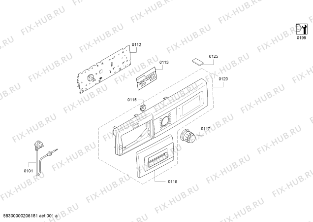 Схема №1 WU12Q460TR с изображением Панель управления для стиралки Siemens 11022856