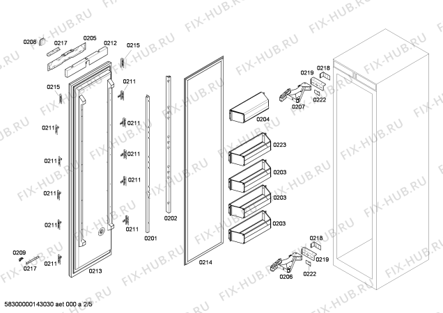 Схема №2 RF461200 с изображением Вставная полка для холодильника Bosch 00673220