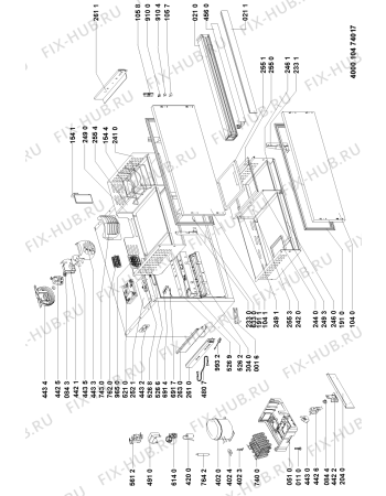 Схема №1 FDN 840 601.238.71 с изображением Корпусная деталь для холодильной камеры Whirlpool 481244229344