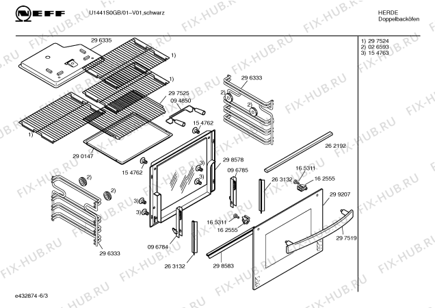 Схема №2 U1441S0GB U1441 BLACK с изображением Панель управления для плиты (духовки) Bosch 00299611