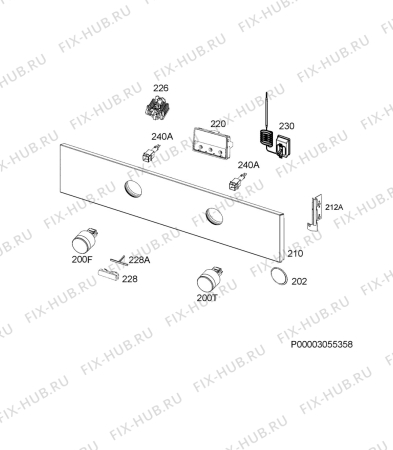 Взрыв-схема плиты (духовки) Electrolux EOB05450OX - Схема узла Command panel 037