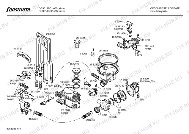 Схема №2 CG361J7 с изображением Панель управления для электропосудомоечной машины Bosch 00362010
