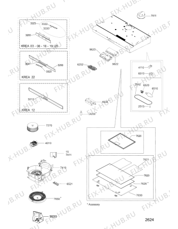 Схема №1 DF 5560/1 IN с изображением Монтажный набор для вытяжки Whirlpool 480122101356