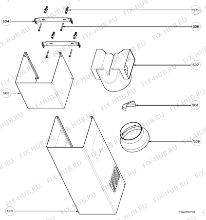 Взрыв-схема вытяжки Zanussi ZHC900W - Схема узла Section 4