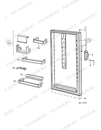 Взрыв-схема холодильника Electrolux ER2805C - Схема узла Door 003