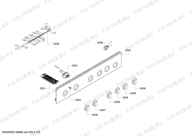 Схема №3 HSV625050T с изображением Панель управления для плиты (духовки) Bosch 00447235
