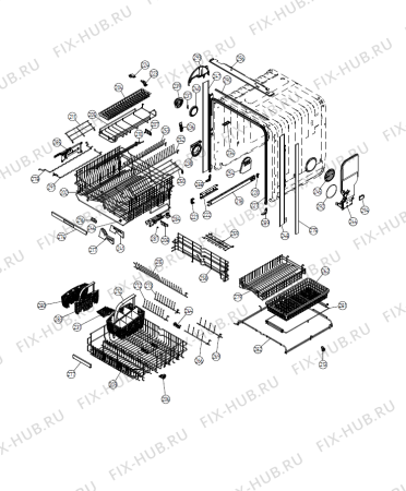 Взрыв-схема посудомоечной машины Asko D5628 XXL S (442563, DW90.2) - Схема узла 02