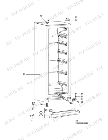 Взрыв-схема холодильника Zanussi Electrolux ZFU729MX - Схема узла C10 Cabinet