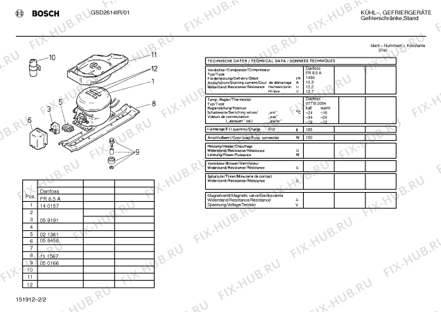 Взрыв-схема холодильника Bosch GSD2614IR - Схема узла 02